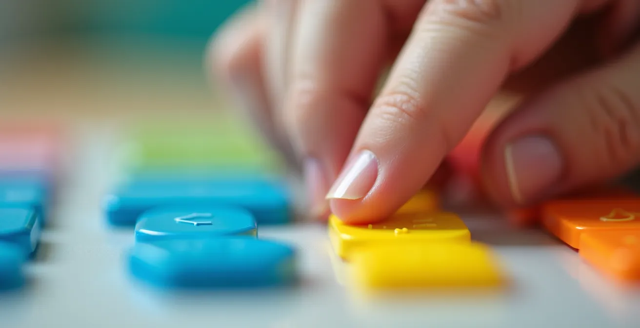 Extreme close-up of colorful coding interface elements