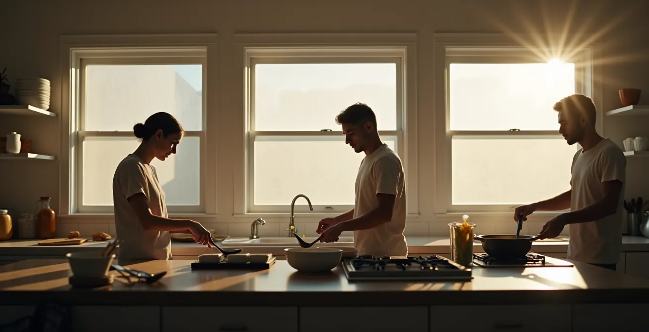 Visual representation of three-phase task delegation process