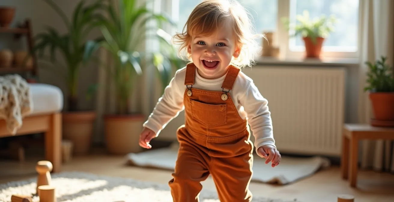 Child wearing vintage corduroy overalls paired with modern basics showcasing mix-and-match styling